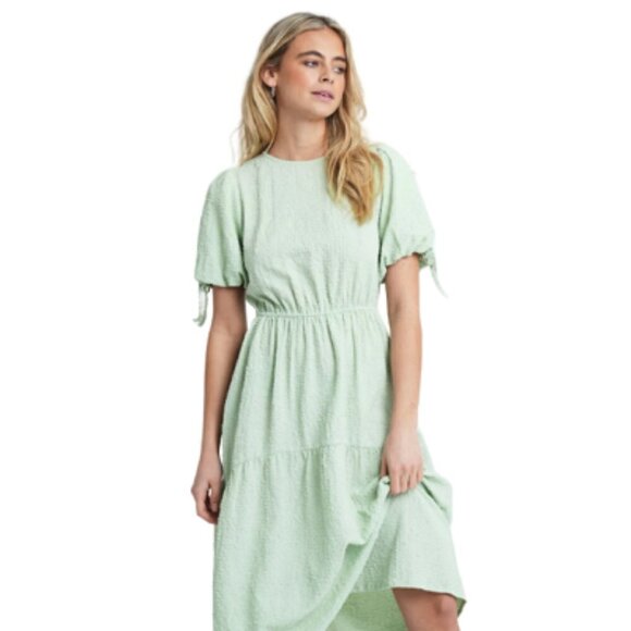 Nwt Native Youth Textured Tiered Midi Dress - D7 - Picture 2 of 9